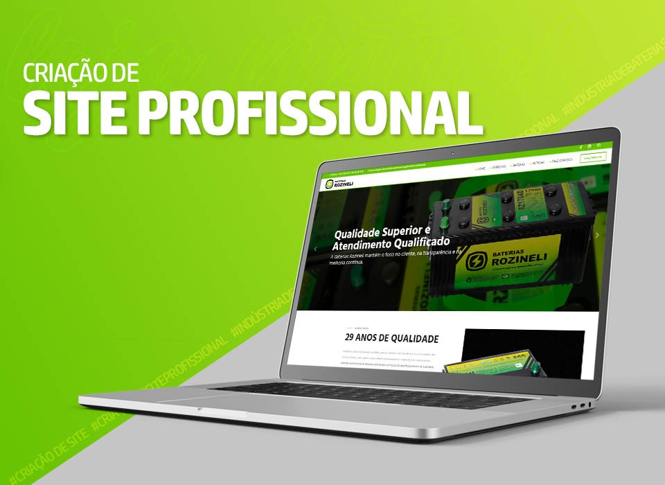 Criação de site para fábrica de bateria automotiva Baterias Rozineli
