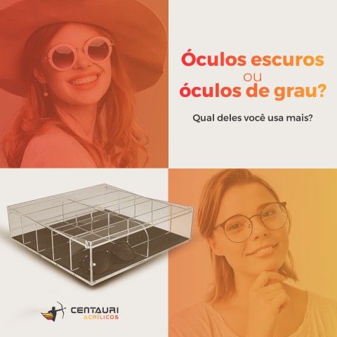 Óculos escuros ou óculos de grau